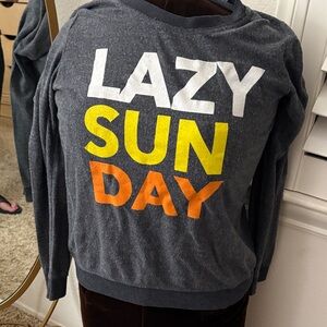 Chaser Gray Sweatshirt with White, Yellow, and Orange Print